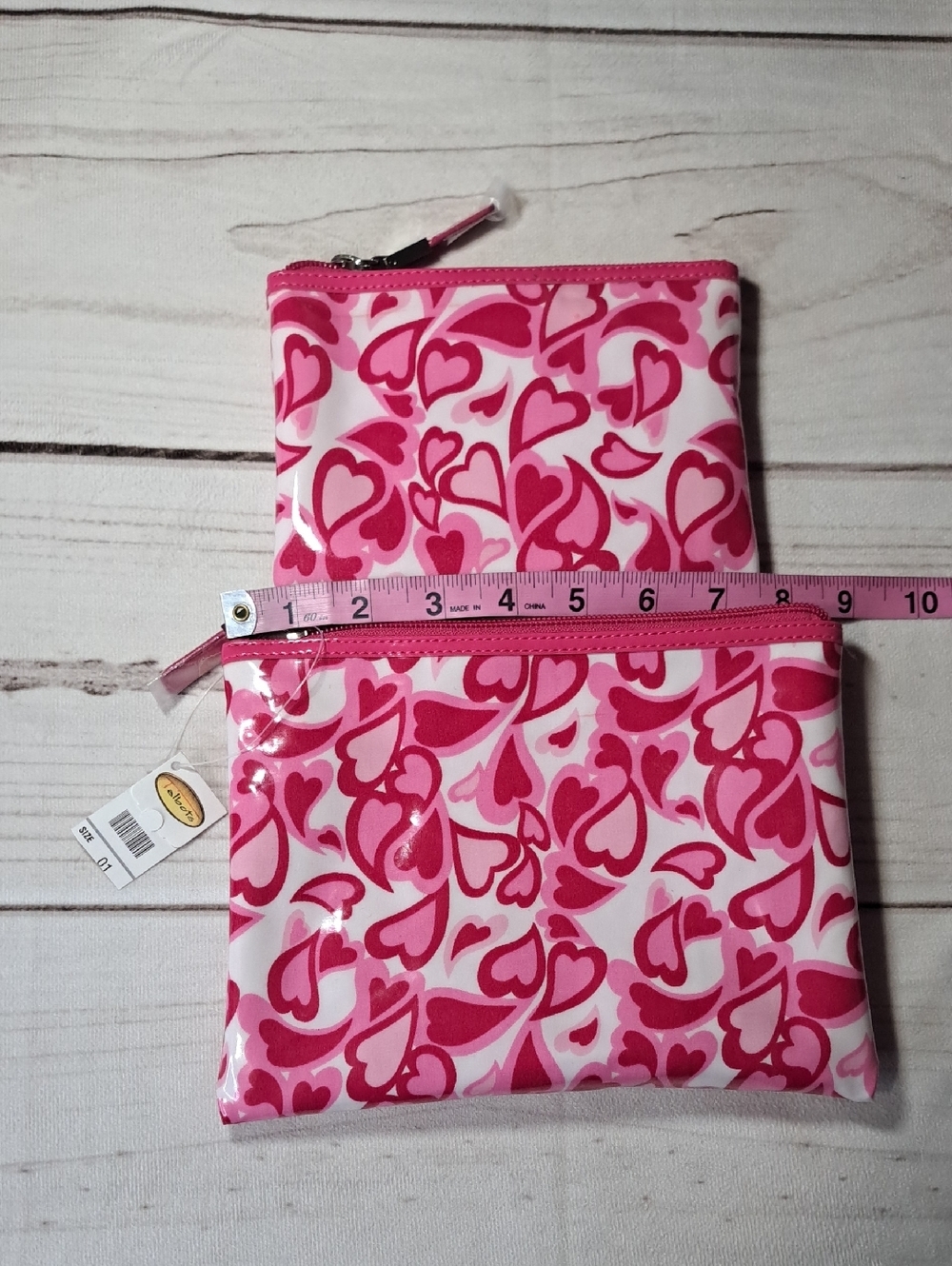 Talbots Pink And Red Zip Cosmetic Pouches